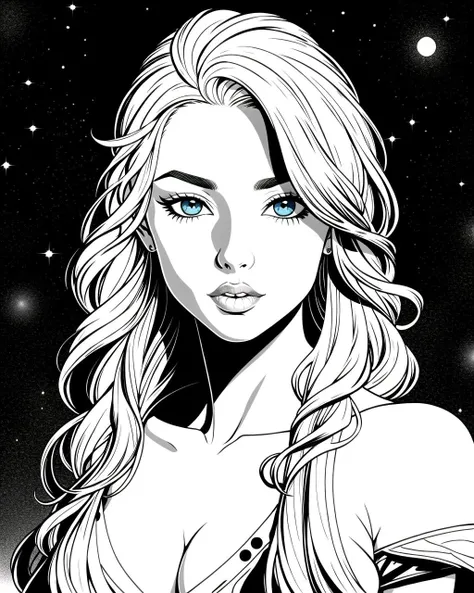 ((masterpiece), best quality, high quality, professional quality, highly detailed, highres, perfect lighting, natural lighting), coloring page, b&w, line art, middle earth, Wizard Focusing their mind to cast a powerful spell, Lord, Tall, Thin, Square Face, Fair Skin, Chestnut Hair, blue Eyes, Narrow Nose, Pouty Lips, Sharp Chin, Full Beard, Shoulder-length, Bald, A frozen tundra, with icy peaks and frozen lakes stretching as far as the eye can see, Tolkien