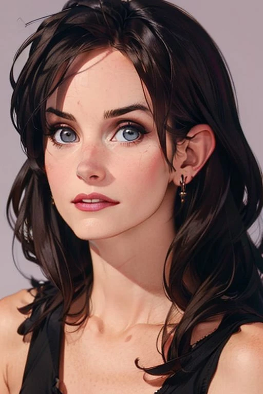 1girl,(solo:1.3),simple background,(confused expression:1.3),full shot,20-year-old,cute face,<lora:friends_monica_geller_v1:0.85>,front view,(monica geller:1.4),looking at viewer,upper body,