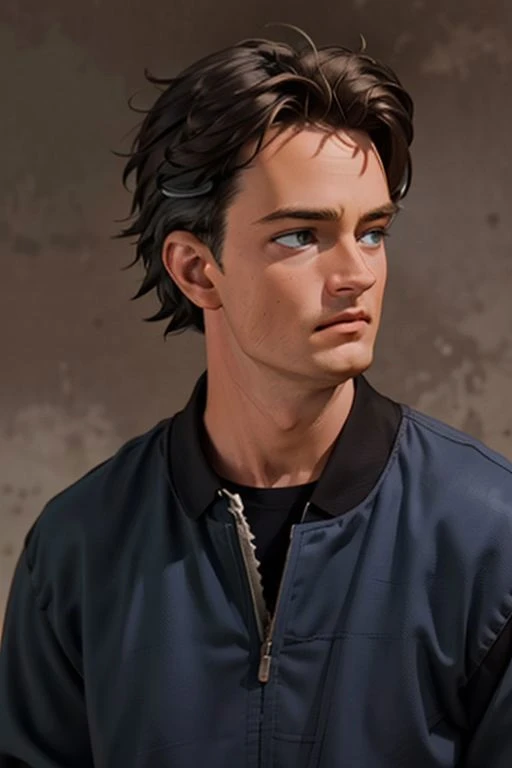 1girl,(solo:1.3),simple background,(ashamed expression:1.3),full shot,20-year-old,cute face,front view,upper body,<lora:friends_chandler_bing_v1:0.75>,(chandler bing:1.4),