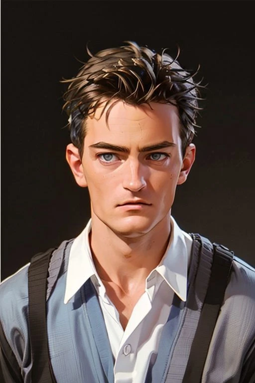 1girl,(solo:1.3),simple background,(admiring expression:1.3),full shot,20-year-old,cute face,front view,upper body,<lora:friends_chandler_bing_v1:0.75>,(chandler bing:1.4),