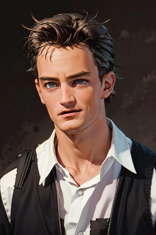 1girl,(solo:1.3),simple background,(hehe expression:1.3),full shot,20-year-old,cute face,front view,upper body,<lora:friends_chandler_bing_v1:0.75>,(chandler bing:1.4),
