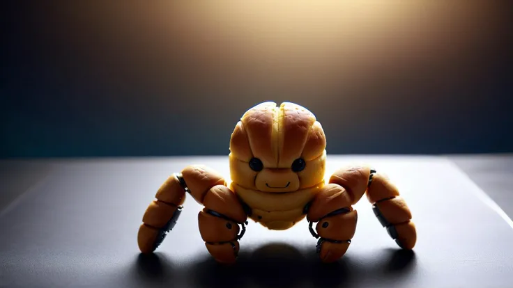 Cinematic photo of  <lora:CroissantStyleXL:1.1> CroissantStyle Robotic insects hovering over a data stream in a silicon-infused habitat, made from croissant, in location: wizard tower, detailed background, dynamic angle, atmospheric