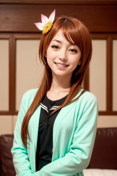Masterpiece, best quality, 8K RAW photo, film grain, <lora:marika-nisekoi:0.8>, marika tachibana, serafuku, smile, looking at viewer,