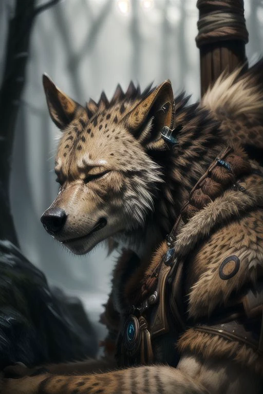(close-up photography, realism, high detailed, trending on Artstation, trending on Pinterest, RAW photography)
(gnoll)
CryingAsagiriAya, closed eyes
<lora:windv3:0.5>