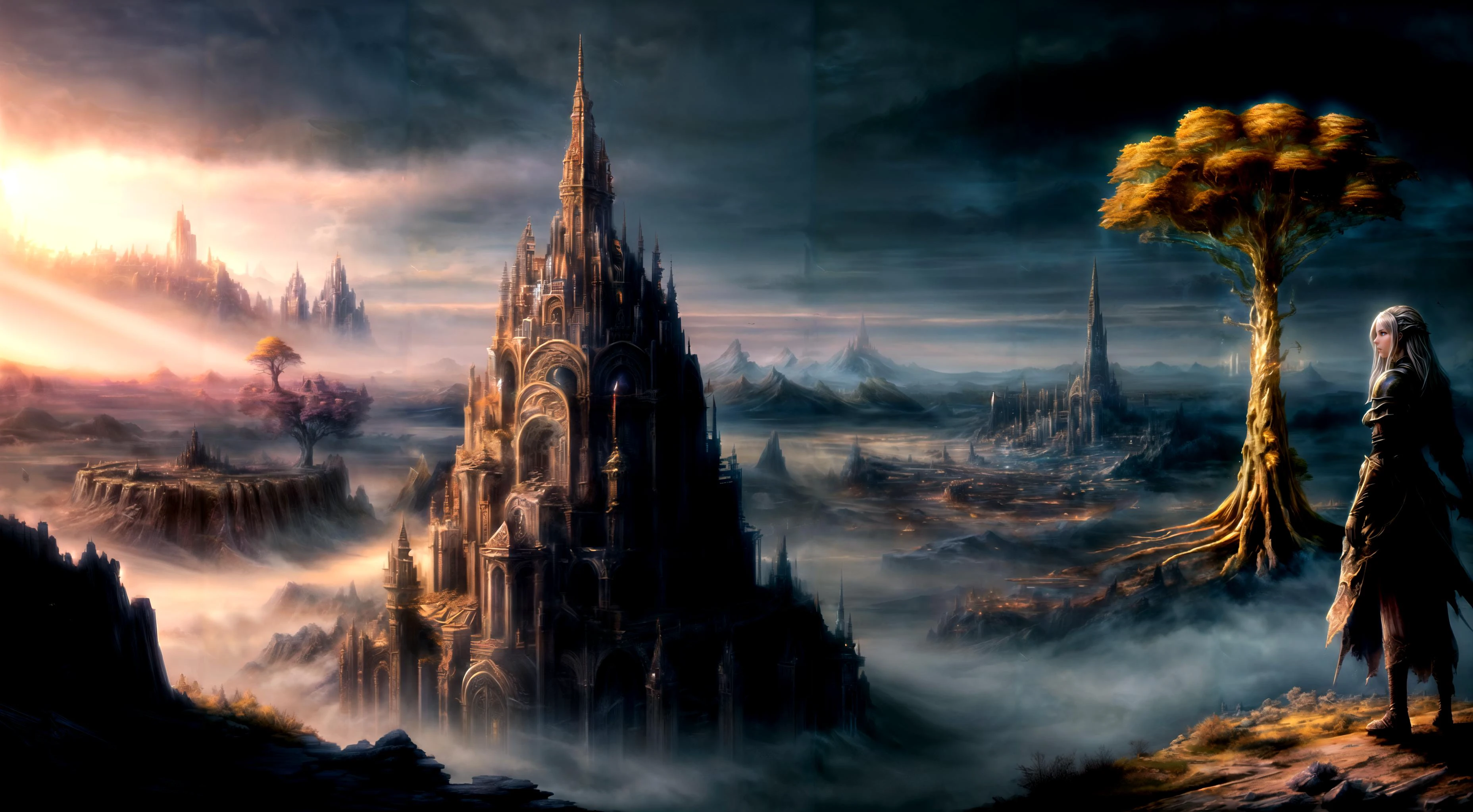 Masterpiece , absureres , concept art, majestical , fantasy, high quality, high contrast, lighting , best quality , buildings , wind, Beautiful landscape , scavenger , high detail , <lora:add_detail:1.2>
