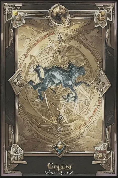 magic the gathering dragon card, in a gold frame with a light gold field under the image of a dragon, with a detailed description of the rules of the card