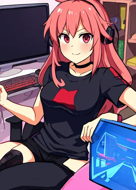 hatsu as a v-tuber, in her chad gaming apartment