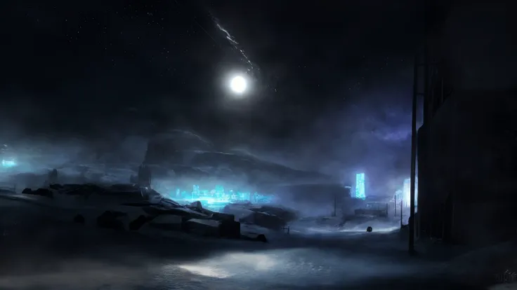 Frostpunk, (by Ruan Jia:1.2), 4K wallpaper<lyco:GoodHands-beta2:1>, <lora:lowra_v10:0.85>,  <lora:siberian_atmosphere_v1:1> siberian atmosphere,