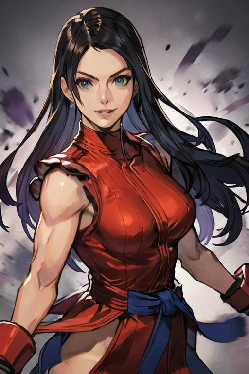 Anne hathaway as a street fighter game character, hyper detailed, digital art, trending on artstation, cinematic lighting, <lora:Hungry Clicker Style:0.7>