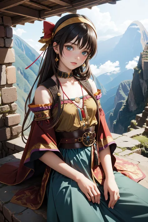 1girl, fantasy rustic presentation of, surreal, high angle shot of a Terrorwave Emergent ("Customer Loyalty":1.3) , and the genre is reggae at Affectionate Machu Picchu, lush lava pit and Cancer constellation in background, Foggy, horizon-centered, Light, Deathpunk, Cold Lighting, pinhole lens, contrasting colors hue, Complex background, poster art, Flickr, highly detailed, (art by Paolo Roversi:1.2) , (Fintan Magee:1.0) , (Harry Watrous:0.8) , f/4