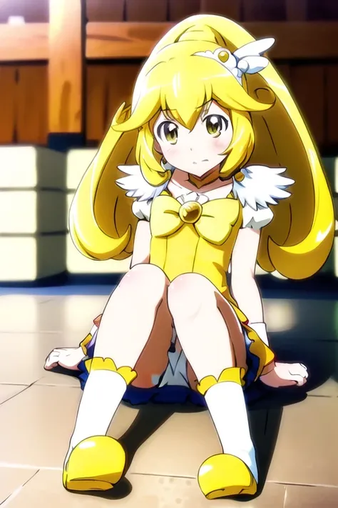 solo, masterpiece, best quality, highly detailed, finely detail, Depth of field, anime screenshot,1girl <lora:CurePeaceV1:0.9>, full body, sitting