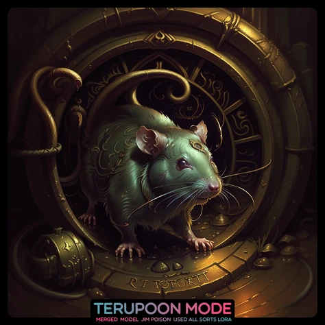 Centered HOORD art by (Apterus:1.5) style. A (Rat close-up:1.2) in the sewer, a wind around, dust, a (storm:1.1). Amazing is the best Apterus epic illustration in the world.
