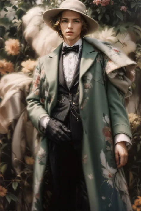 artstudt, (official art, extremely detailed CG unity 8k wallpaper),(1boy:1.3),beautifully detailed eyes, detailed fine nose, detailed fingers, (8k), (best quality), ( masterpiece:1.2), (realistic), ( photorealistic:1.37), extremely detailed
handsome gentleman, vintage hair, vest face, couture, magazine cover, textless, high quality, clothing details, fine fabric, full body, 8k, cinematic lighting, green suit, blonde hair, hat
<lora:add_detail:0.2> <lora:SuiteM1:0.6>