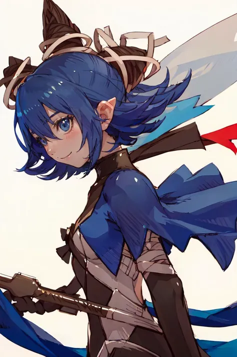 light smile, <lora:RtPL-Serene:1> serene_\(riviera\), blue_capelet, white_coat, black_bodysuit, black_headwear, bandages, short_hair, <lora:NakayamaTooru:1> sketch, mecha,, ultra detailed, masterpiece, best quality,