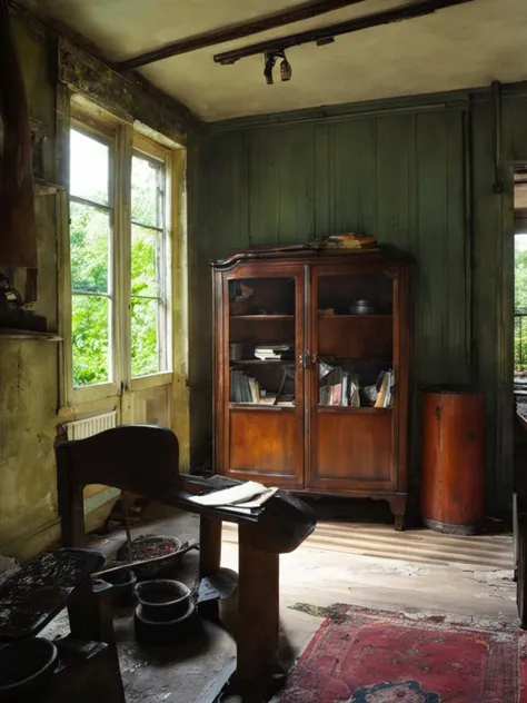 abandoned place, full of details and objects<lora:Abandoned:1>