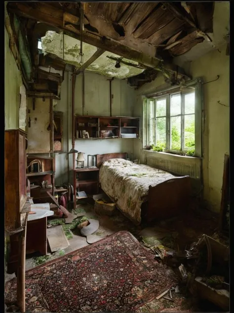 abandoned place, full of details and objects<lora:Abandoned:1>