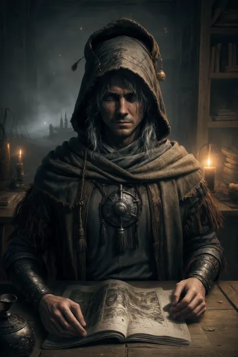 1boy, rough, hardship, old, rugged, full body, the elder, sorcerer, sorcerer hood, aggressive , wrath, hidden face, unsee face, masked face, (mist:1.2), chaos magic, staff
//
<lora:laotouhuan_v1:0.7>, <lora:add_detail:1>
//
, (()), Realism, CGI, RTX, TXAA, Edge Lighting, Volumetric Lighting, Volumetric Light, Volumetric, ((upper body:1.2)), portrait, Establishing Shot, Aerial Shot, Helicopter Shot, Full Front Staging, Looking At Viewer, Face, Front, (()), Realism, CGI, RTX, TXAA, Edge Lighting, Volumetric Lighting, Volumetric Light, Volumetric, ((upper body:1.2)), portrait, Establishing Shot, Aerial Shot, Helicopter Shot, Full Front Staging, Looking At Viewer, Face, Front