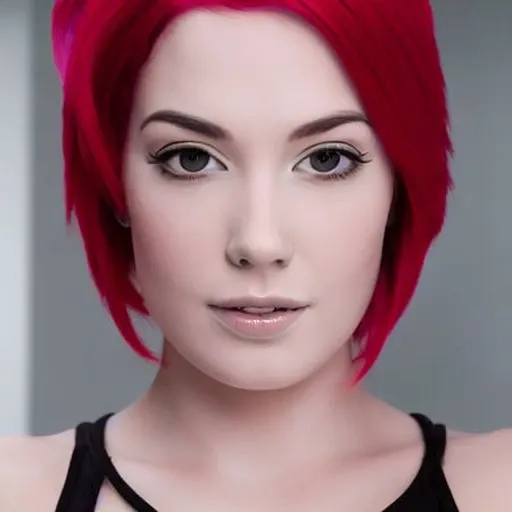 symmetric face, full body photograph <lora:Siri:0.85>, pink hair