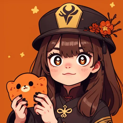simple background, (:3:1.2),
<lora:Hu_Tao-000012:0.8> hu tao \(genshin impact\), genshin impact, hat, symbol-shaped pupils, red eyes, brown hair, star-shaped pupils, flower-shaped pupils, bangs, black nails
<lora:KawaiiVibes_V3_prunned:2.1>