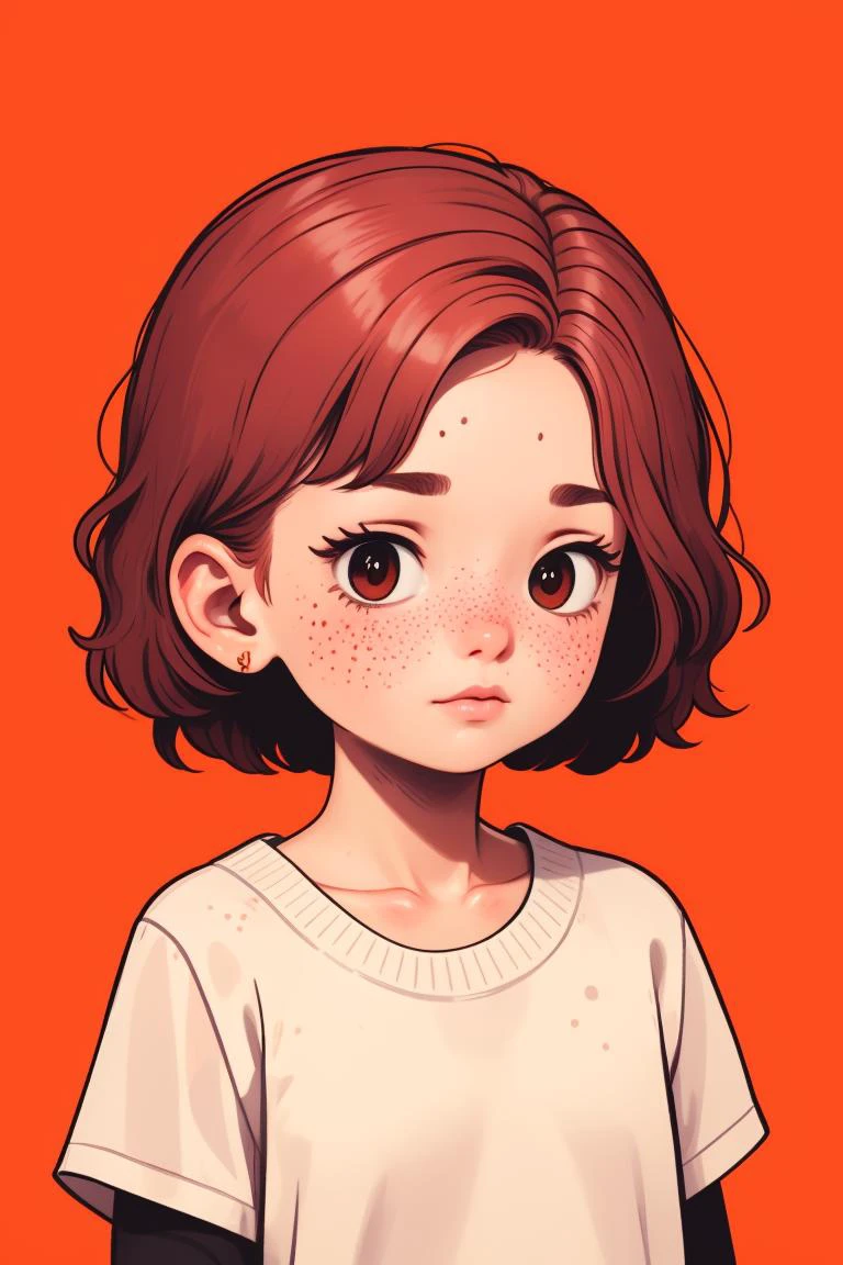 upper body, freckles, shy, blush, (short red hair:1.1), simple background,
<lora:KawaiiVibes_V3:2>