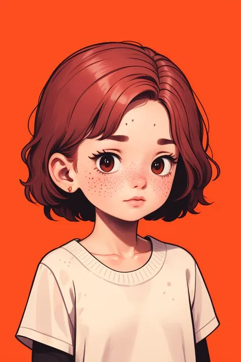 upper body, freckles, shy, blush, (short red hair:1.1), simple background, 
<lora:KawaiiVibes_V3:2>