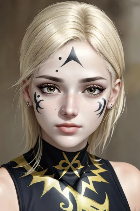 realistic photo of <lora:sd15_GeorgiaEllenwood_locon_24_v1:.9> GeorgiaEllenwood, close up on face, focus on eyes, (astrology face paint:1.0)
