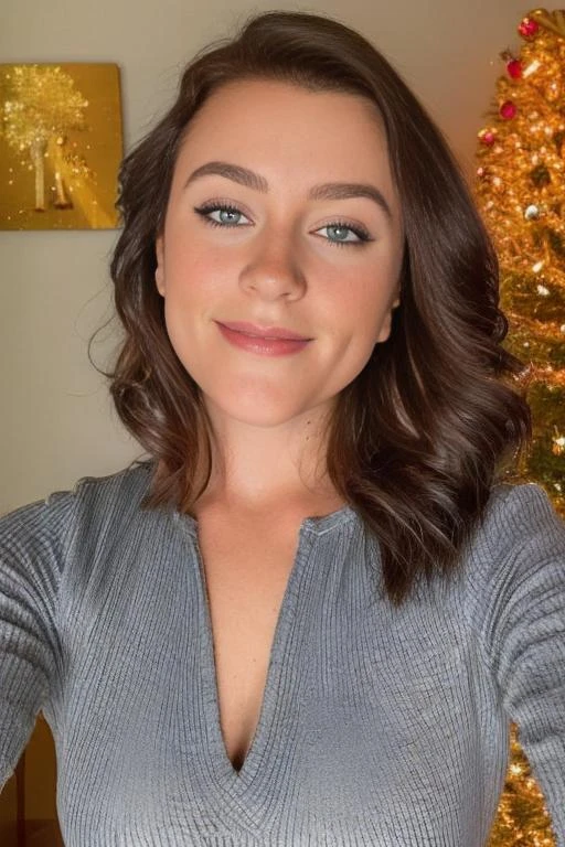 a close up photo of a 18 years sexy brownhair girl, Amiller, blue eyes, beautiful face, <lora:Amiller1.8.5:1.14>, pale skin, athletic slim body, sexy body, small breast , posing, close up, taking a selfie, make up, smile, detailed facial features, textured skin, realistic, detailed, (wrinkles, blemishes, folds, moles, viens, pores, skin imperfections:1.1), highly detailed glossy eyes, specular lighting, dslr, ultra quality
