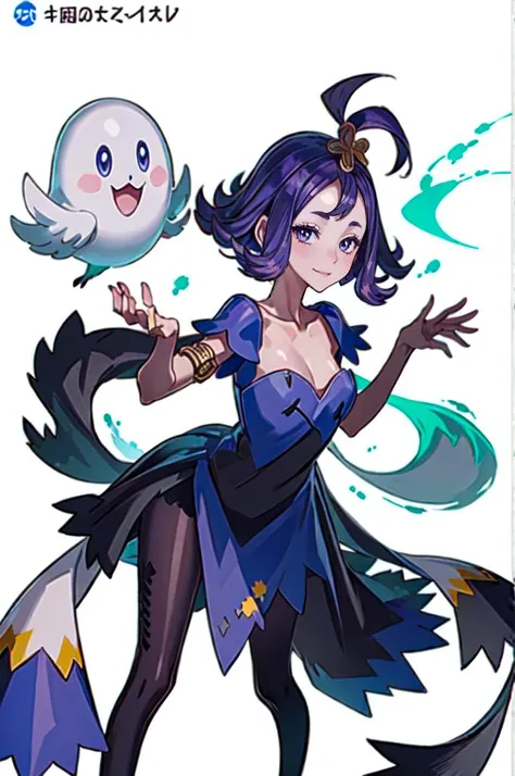 <lora:Acerola_Pokemon:0.8> acerola (pokemon), purple eyes, purple hair, topknot, flipped hair, collarbone, purple dress, sleeves, stitches, multicolored dress, armlet,
smile, ghost pose, hands up, leaning forward, straight-on, <lora:honjou_raita_style_v01:1>, absurdres, ultra detailed, masterpiece, best quality, aesthetic, detailed,