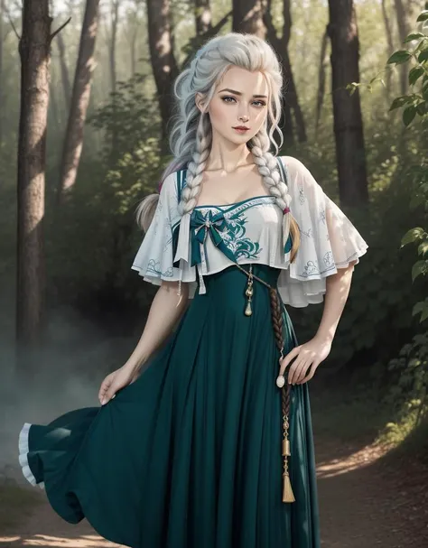 (((medium shot)))a stunning detailed background (An ethereal forest scene with dappled sunlight filtering through the trees),, mid age, milf, dark theme,masterpiece, best quality, realistic, photo of fit sexy naked brunette 30 year old with a flower in hair (sxz-jaina-v2-4200), girl(tiny waist, medium hips, large natural breast) ( beautiful windswept very long:1.5 00_hair_blond, hair:1.5, Magenta lips,) flicked, detailed face,:1.5 detailed body, full body, intricate, High Detail, Sharp focus (perfect female form, perfect face:1.5, beautiful eyes:1.5 eyeliner, expressive eyes, amused expression), light sensual smile,
((perfect eyes)), (detailed pupils) long shot, , depth of field, (((medium shot))) (realistic:1.5)
<lora:Han_20230808160307:0.75> Han1,green dress, (metallic white)dress, elaborate embroidery