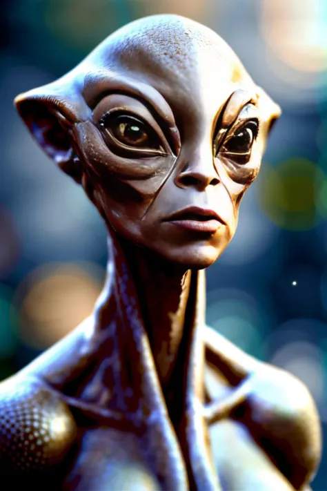 (Realistic:1.5) blurry nude glowing alien closed mouth brown eyes day collarbone realistic  <lora:EdobAlienSpecies_v1.0:0.8>