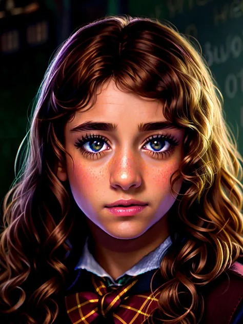 (RebelLynn:1), (to8contrast style),
real, photoshoot, realistic, perspective, luminescent, bright colors, illusion, atmospheric scene, masterpiece, best quality, (detailed beautiful face, detail skin texture, ultra-detailed body:1.1), in school of (Hogwarts uniform), griffindor uniform, (a shock of curly brown hair), (((Hogwarts background))), masterpiece, best quality, real, photoshoot, realistic,, multidimensional, light diffraction, caustics, (rutkowski)