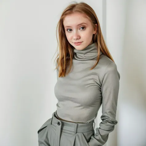 RAW photo of lifewithmak, Striking the perfect balance in a Turtleneck and tailored trousers at a busy startup, (high detailed skin:1.2), 8k uhd, dslr, soft lighting, high quality, film grain, Fujifilm XT3, <lyco:lifewithmag-000023:1.0>