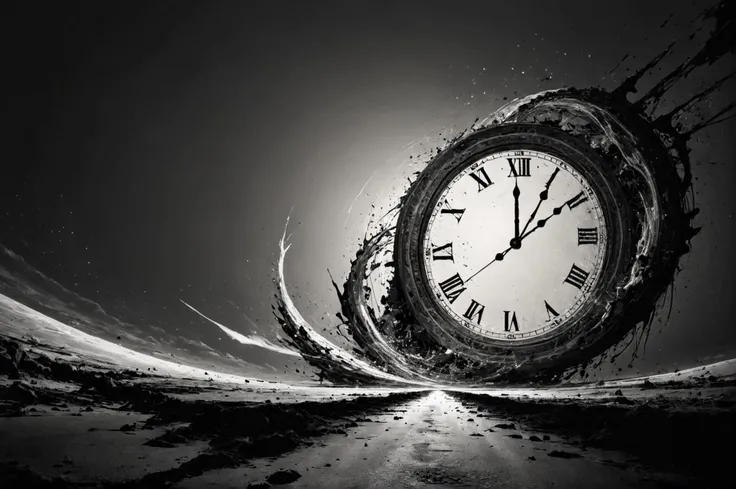 score_9, score_8_up, score_7_up, masterpiece, best quality, ultra quality,
digital illustration, abstract concept, different time periods melding into one, past present and future combining, detailed, intricate, surreal, end of the world, end of time, time folding into itself, time speeding up, time slowing down, end of days, <lora:add_detail:1> <lora:great lighting:1> <lora:c0ntr4stbwXLP:1>