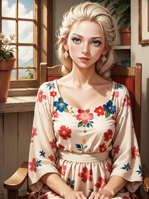 Expressiveh,score_9,score_8_up,score_7_up,rating_safe,elsa,parted lips,combed hair,floral dress,visible fabric texture,earings,small breasts,head tilt,front view,alluring eyes,flower pots,undergrowth,on a chair,
eerie settings,<lora:norman_rockwell_style_pony_v6:1>,norman rockwell style,cute interior,large window,courtains,<lora:p3np0v4cXLP:0.5>,p3np0v4c,cloudy,