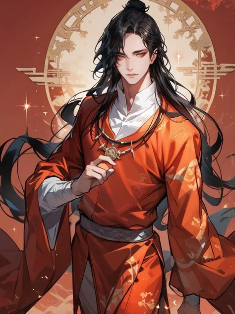 score_9,score_8_up,score_7_up,
<lora:Vixon's Pony Styles Bukk:0.8>,
long hair,solo,black hair,chinese clothes,sparkle,standing,1boy,wide sleeves,male focus,long sleeves,looking at viewer,