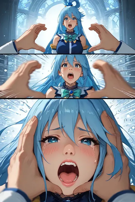 score_9,score_8_up,score_7_up,
<lora:(增强)sdxl_lightning_8step_lora:1>,<lora:(增强)Hands XL 4:1>,perfect hand,<lora:ExpressiveH:0.8>,Expressiveh,<lora:(增强)Bukkake:1>,high quality skin,detailed background,
<lora:Vixon's Pony Styles Picolo:0.8>,p1c0l0,<lora:SnootChallenge_XLPD:1>,incrssnootchallenge,Volumetric Lighting,glowing,source_anime,comic,pov hands,motion lines,motion blur,3koma,
aquascreaming,screaming,open mouth,crying with eyes open,aqua \(konosuba\),