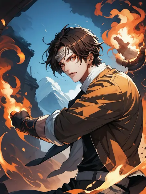 score_9,score_8_up,score_7_up,
<lora:Vixon's Pony Styles Bukk:0.8>,fighting stance,muscular,
<lora:Selection heroes Pony XL:1>,Kkinnoof,
male focus,fire,pyrokinesis,1boy,