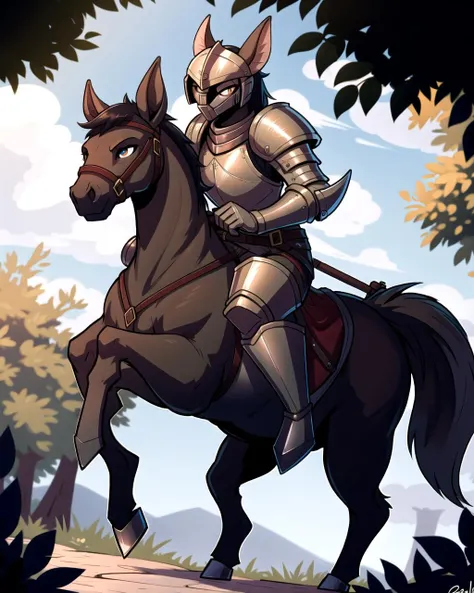 ((masterpiece), best quality, high quality, professional quality, highly detailed, highres, perfect lighting, natural lighting), ((masterpiece), best quality, high quality, professional quality, highly detailed, highres, perfect lighting, natural lighting), knight, wearing armor, holding weapon, horseback, stallion, battle against goblins