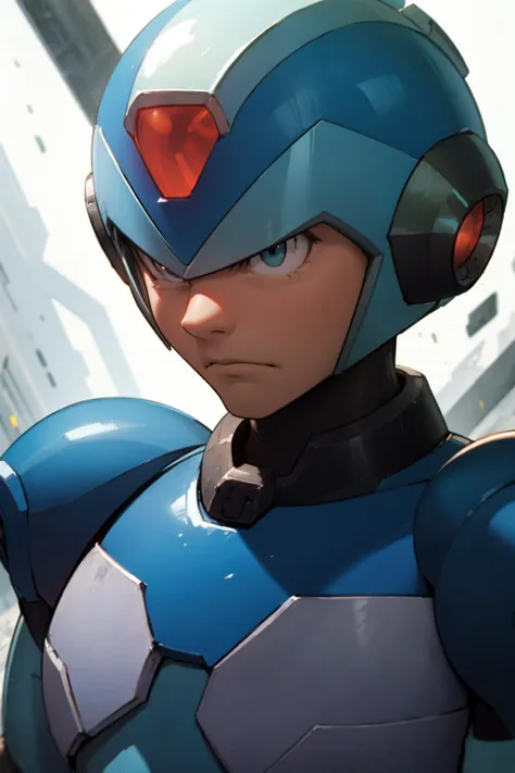 best quality, Mature male, Environmental portrait, <lora:X_MegaMan_X_V-08:1> x_megamanx, angry