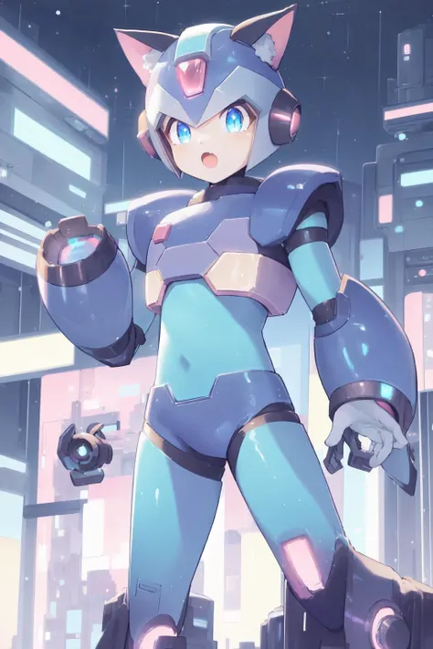 masterpiece, best quality, highres, ultra-detailed, solo, 1boy, <lora:KawaiiTech-20:1> kawaiitech, scifi, <lora:X_MegaMan_X_V-08:1> x_megamanx, cat ears