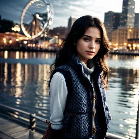 (Chicago Navy Pier, SFW, cozy sweater, quilted vest, skinny jeans, ankle boots, enjoying the lakeside attractions, early evening:1.35) Instagram_Influencer_114_By_Stable_Yogi
Faceshot_By_stable_yogi
Styler_Embedding_By_Stable_Yogi
<lora:Detail Blaster By Stable Yogi:0.5>
(center_parted_long_wavy_hair)