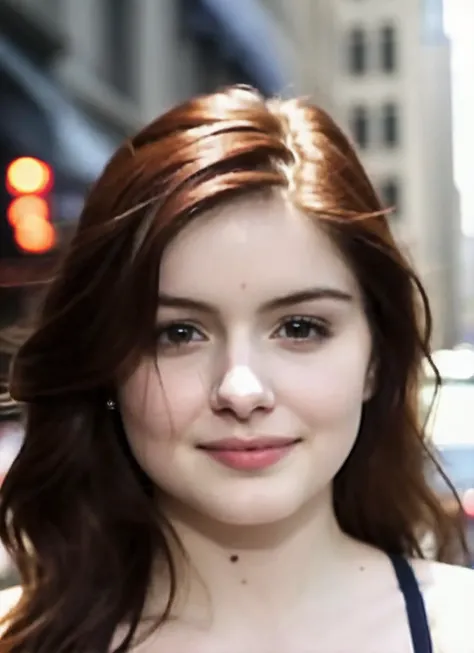 photo of sks woman, pale skin, working class in new york city, upper body, detailed skin, 20 megapixel, canon eos r3, detailed skin, detailed, detailed face, <lora:locon_arielwinter_v1_from_v1_64_32:1.25>