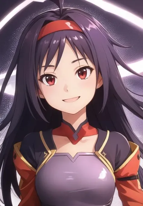 <lora:Konno_Yuuki:0.8>, Konno_Yuuki, smile, (acclaimed, alluring, captivating, exciting, gorgeous, striking:1.3), (highly detailed, high quality:1.3)