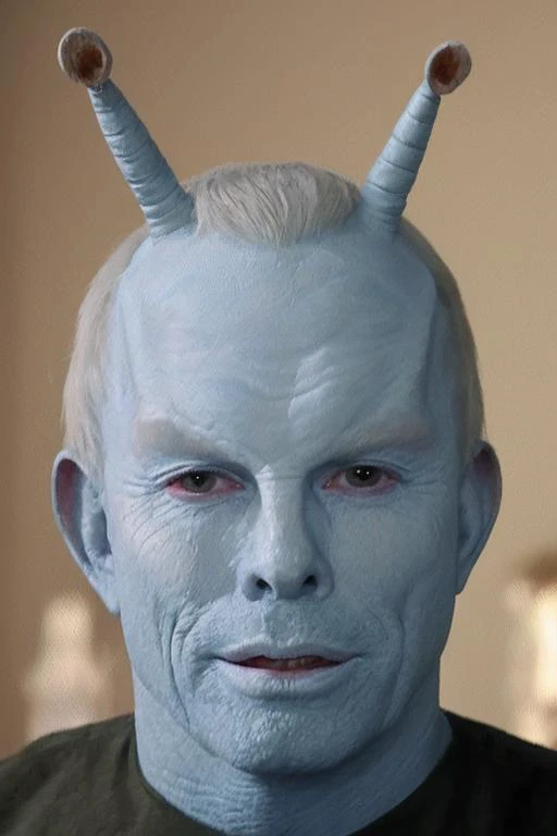 <lora:TAbbott:1> tabbott, male, <lora:andorian_lora:0.7> andorian, blue skin, antennae, white hair, white fluffy eyebrows