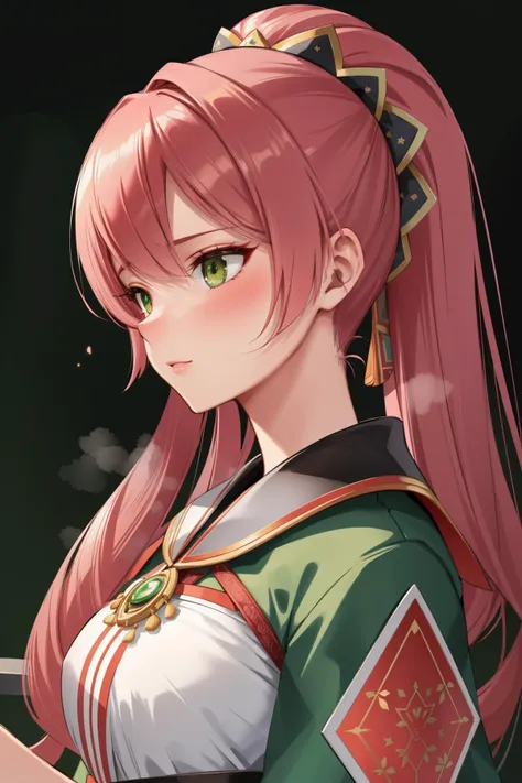 1girl, good-looking Spray paint style, behance, extreme close-up shot of a Sleek Injured Sami ([Rose|Bar cart]:1.3) , it has intricate details, it is with Engaging embroidery, simple Pearlescent and dark green background, [TaishÅ Era|Roman] foliage with Beech, Foggy, Bokeh, Sketch, Manic, Renaissance, rim light, L USM, Cold Colors, Vitrail, Embossing, lots of details, arthouse