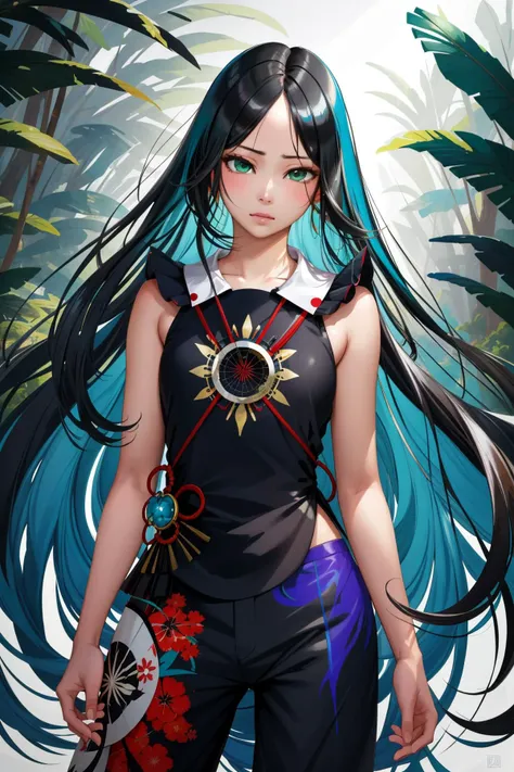 1girl, dramatic Color splash, intricate details, Full length frame of a Flowery Shaky slight Ecuadorian (Male Pastor:1.3) , he has Long flowy hairstyle, at Thought-Provoking Men,ion, Glamorous jungle and reeds, Winter, deep focus, Sketched, Confused, Modernism Art, soft lighting, F/1.8, Primary Colors, Indigo, Turquoise and Silver, Temari, beautiful Green eyes, realistic pleasant face, Flickr, professional, (ukiyo-e art by Makuzu KÅzan:0.8) , (David Choe:1.2) , (Felix Kelly:0.7) , (Noell Oszvald:0.8) , heroic