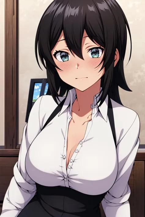 (((masterpiece))),fuyumi itadori, Anime girl characters, 1girl, solo, looking at viewer, medium hair long sleeves, cleavage, bigger breasts, closed mouth, collarbone, jacket, open clothes, open jacket, blue jacket, ground vehicle, sports bra, tall girl, horny, big ass, beautiful face,Charming,  anime visual of a cute girl, screenshot from the anime film, & her expression is solemn, ahegao face, in the anime film, in an anime, anime visual of a young woman, she has a cute expressive face, still from anime, perfect breasts, she is tall, All bodies visible, ahegao face, the face is ahegao, she is horny, A perverted face, she so perverted, she smile so perverted, hd picture, 4k quality, details of the face is so good,bigger breasts,she is tall, the face are so details, like anime boku no hero academia, she is tall, Standing pose,All bodies visible, 