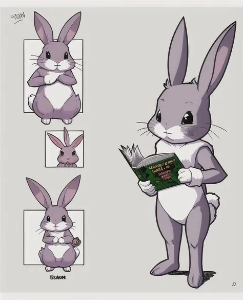 Draw rabbit, comic, book, background