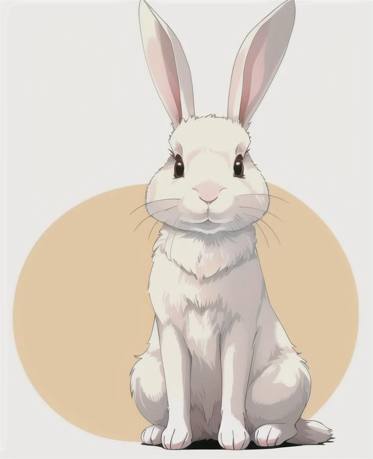 rabbit, 1 sticker , white complete background