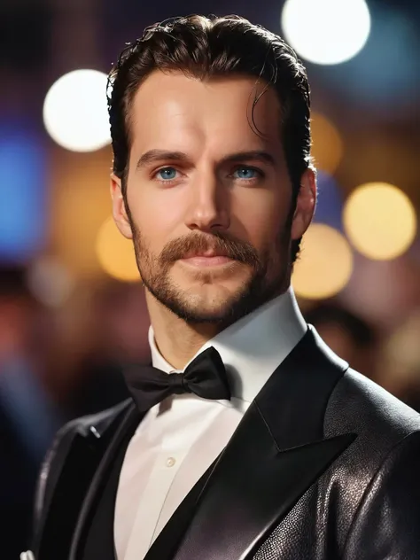 cinematic film still realistic photograph, h3nryk4v1l , facial hair, grey eyes, formal, wearing black latex suit, looking at viewer, <lora:h3nryk4v1l-Lora:1> . shallow depth of field, vignette, highly detailed, high budget, bokeh, cinemascope, moody, epic, gorgeous, film grain, grainy